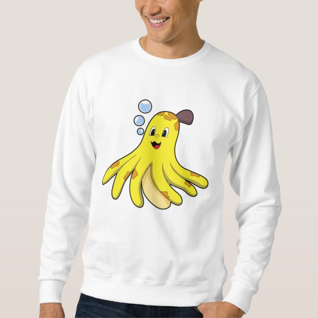 Octopus som Banana Lång Ärmad Tröja (Framsida)