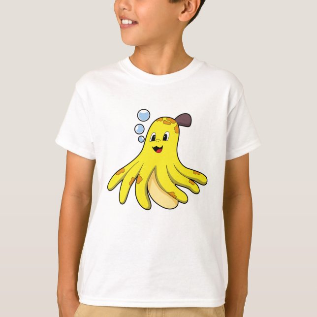 Octopus som Banana T Shirt (Framsida)