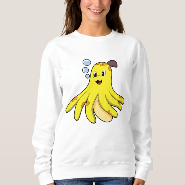 Octopus som Banana T Shirt (Framsida)