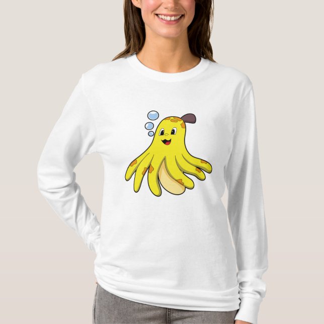 Octopus som Banana T Shirt (Framsida)
