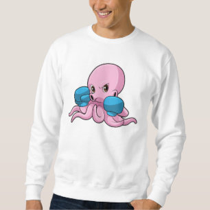 Octopus som Boxer med Boxinghandskar Lång Ärmad Tröja