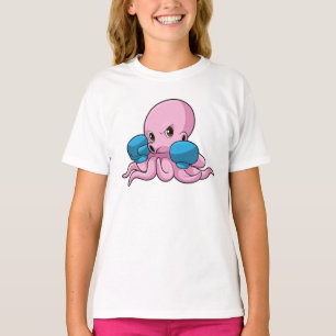 Octopus som Boxer med Boxinghandskar T Shirt