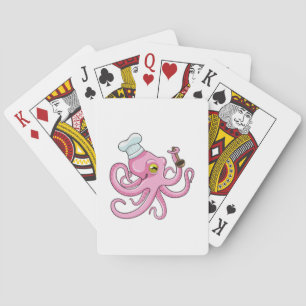 Octopus som Cook med träsked Casinokort