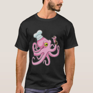 Octopus som Cook med träsked T Shirt