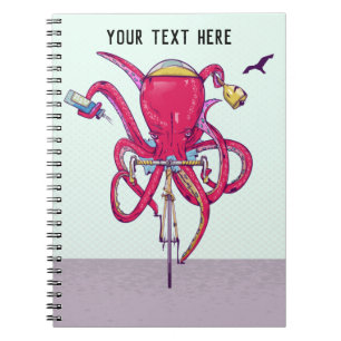 Octopus som cyklar anteckningsbok