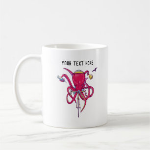 Octopus som cyklar kaffemugg
