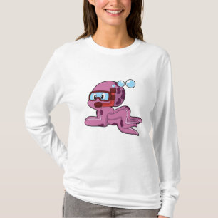 Octopus som Diver med Snorkel T Shirt