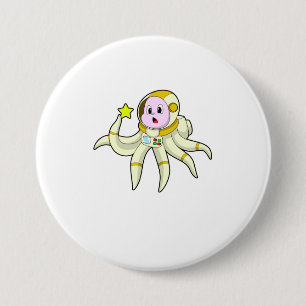 Octopus som Diver med stjärna Knapp