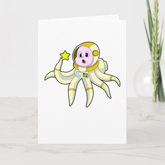 Octopus som Diver med stjärna Kort (Framsida)