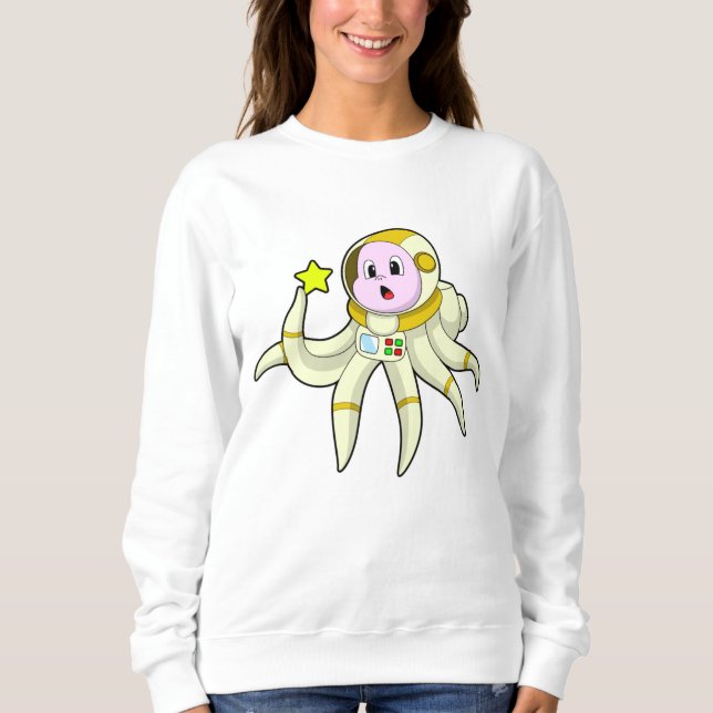 Octopus som Diver med stjärna T Shirt (Framsida)