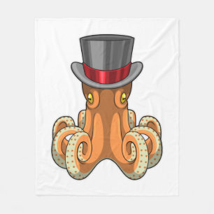 Octopus som gentleman med Top hat Fleecefilt
