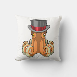 Octopus som gentleman med Top hat Kudde