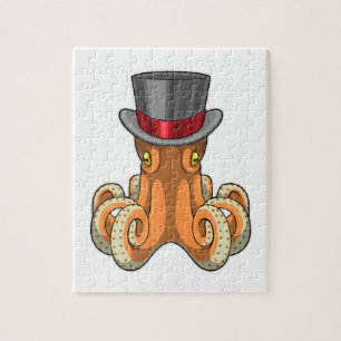 Octopus som gentleman med Top hat Pussel