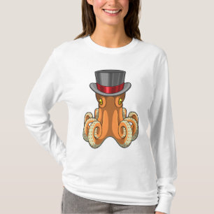 Octopus som gentleman med Top hat T Shirt