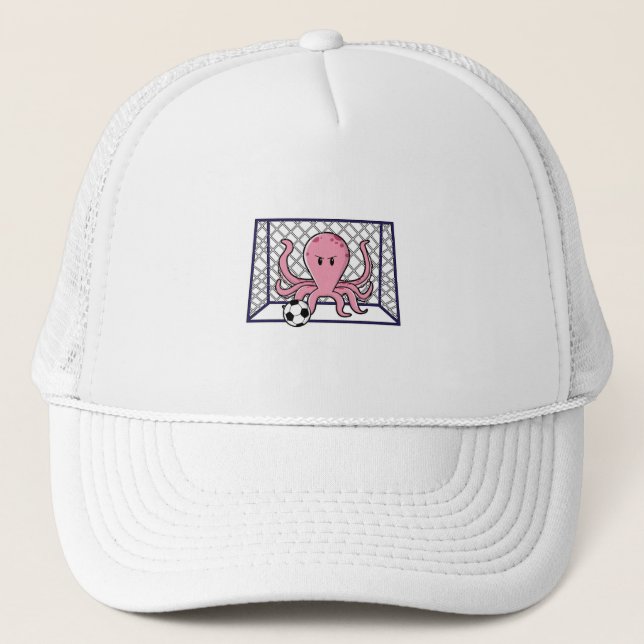 Octopus som Goalkeeper med fotboll Keps (Framsida)