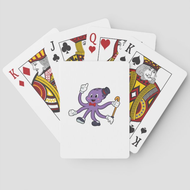 Octopus som Magician med Hat Casinokort (Baksidan)