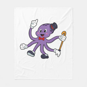 Octopus som Magician med Hat Fleecefilt