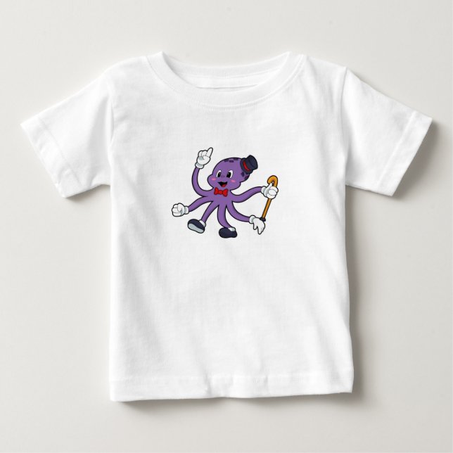 Octopus som Magician med Hat T Shirt (Framsida)