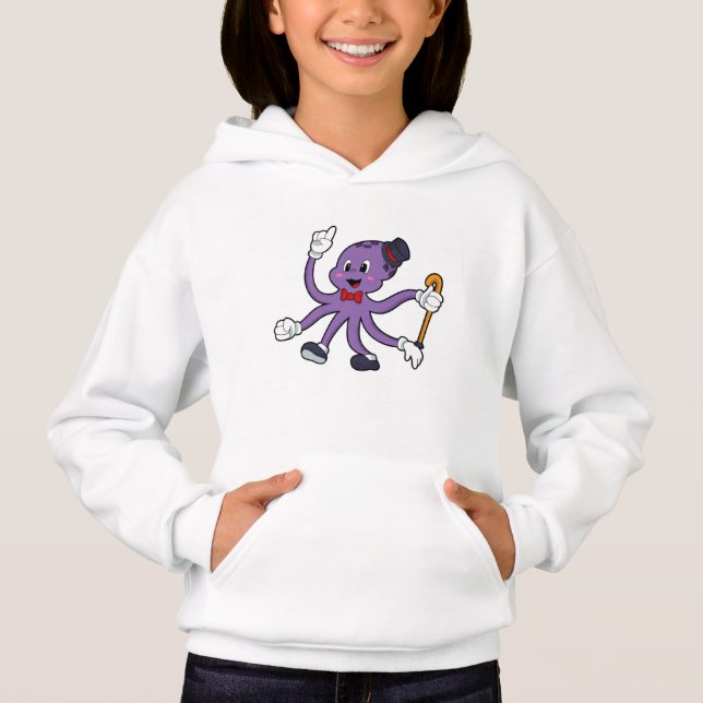 Octopus som Magician med Hat T Shirt (Framsida)