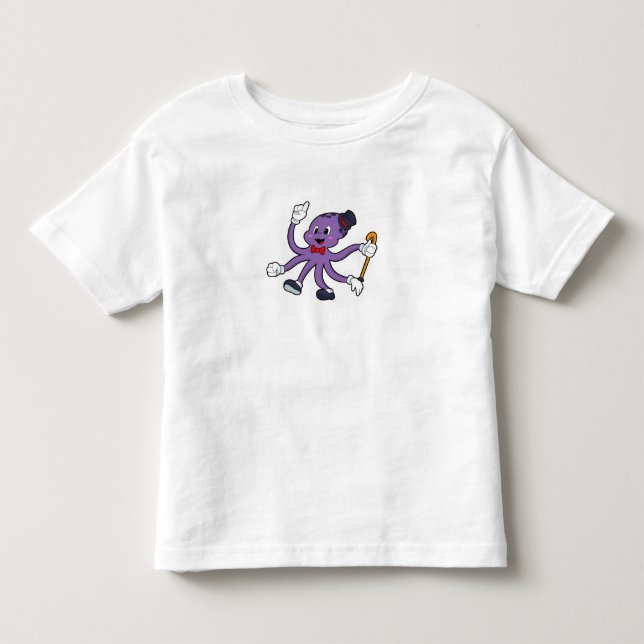 Octopus som Magician med Hat T Shirt (Framsida)