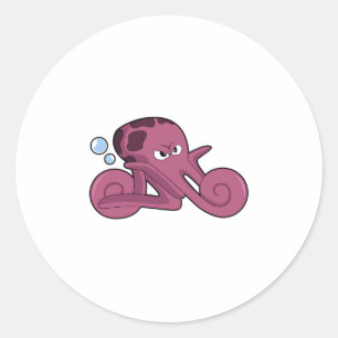 Octopus som motorcykel runt klistermärke