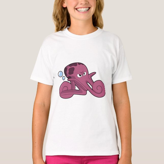 Octopus som motorcykel t shirt (Framsida)