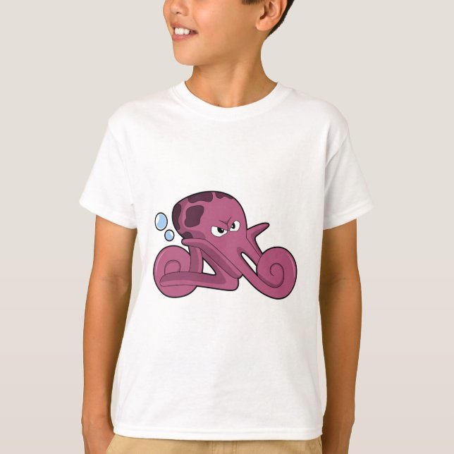 Octopus som motorcykel t shirt (Framsida)
