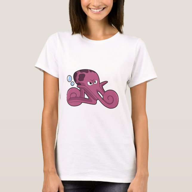 Octopus som motorcykel t shirt (Framsida)