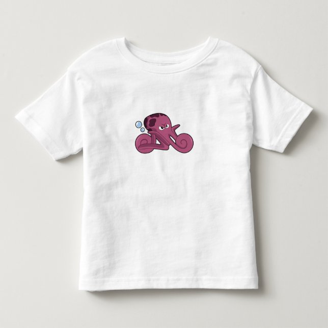 Octopus som motorcykel t shirt (Framsida)