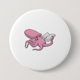 Octopus som Nerd med Bok Knapp