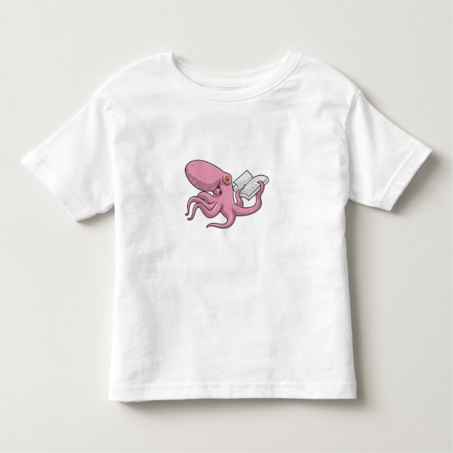 Octopus som Nerd med Bok T Shirt (Framsida)