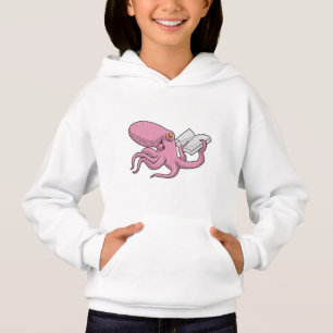 Octopus som Nerd med Bok T Shirt