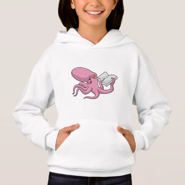Octopus som Nerd med Bok T Shirt (Framsida)