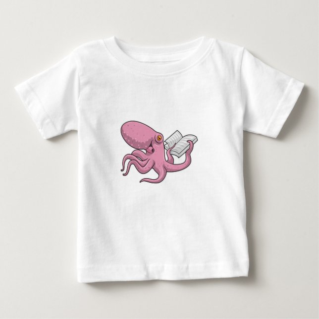 Octopus som Nerd med Bok T Shirt (Framsida)