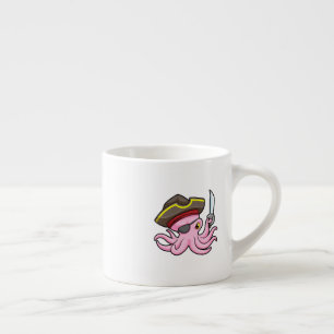 Octopus som Pirat med Saber & Öga plåster Espressomugg