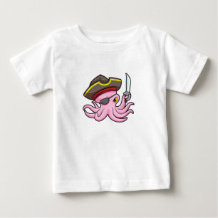 Octopus som Pirat med Saber & Öga plåster T Shirt