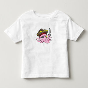 Octopus som Pirat med Saber & Öga plåster T Shirt
