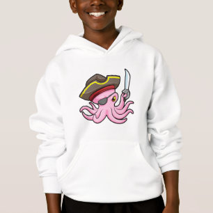 Octopus som Pirat med Saber & Öga plåster T Shirt