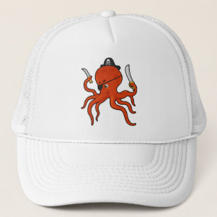Octopus som Pirat med Sword & Knivar Keps
