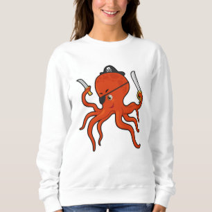Octopus som Pirat med Sword & Knivar T Shirt