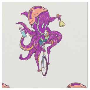 Octopus som rider på en unicycle tyg