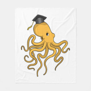 Octopus som Student med diplomat Fleecefilt