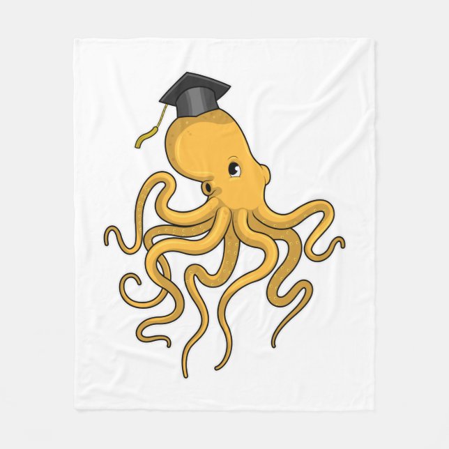 Octopus som Student med diplomat Fleecefilt (Framsidan)