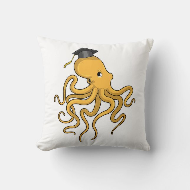 Octopus som Student med diplomat Kudde (Framsida)