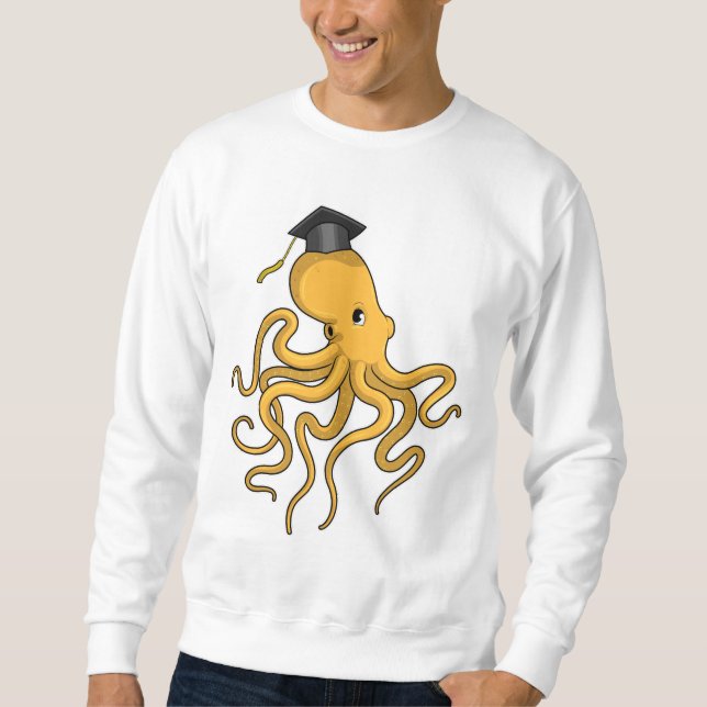 Octopus som Student med diplomat Lång Ärmad Tröja (Framsida)