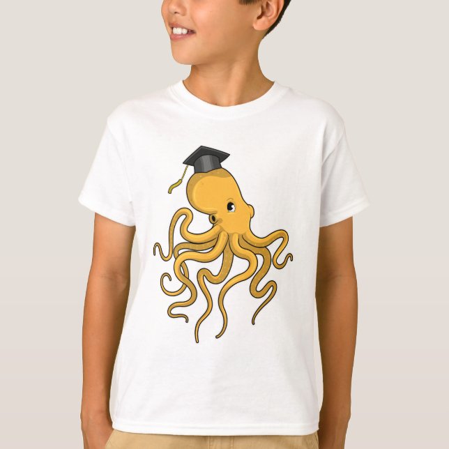 Octopus som Student med diplomat T Shirt (Framsida)