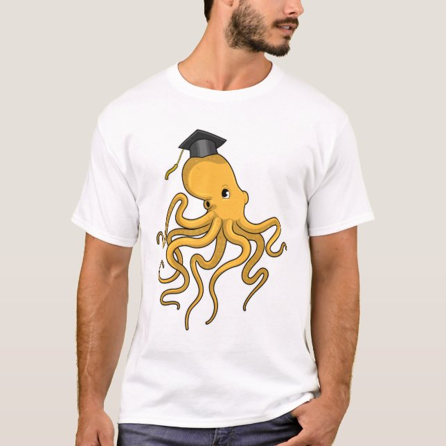 Octopus som Student med diplomat T Shirt (Framsida)