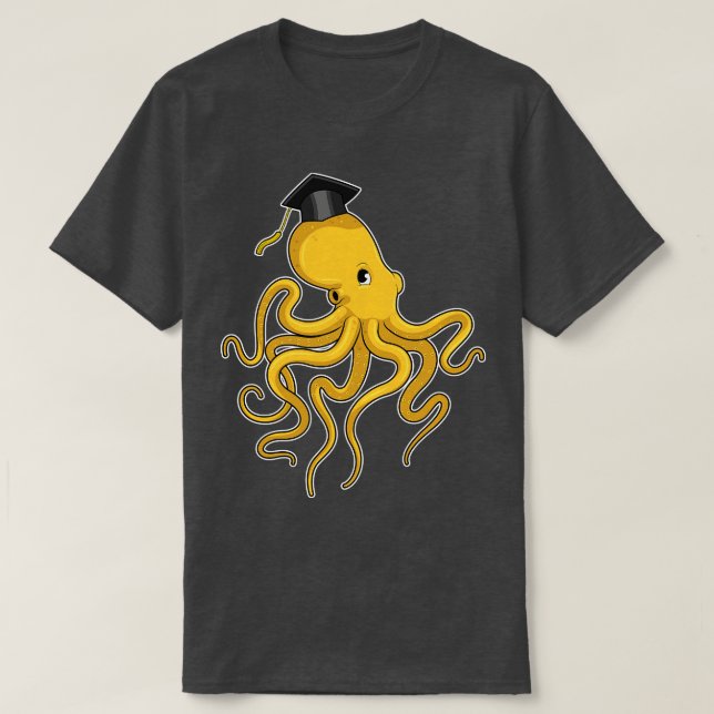 Octopus som Student med diplomat T Shirt (Design framsida)