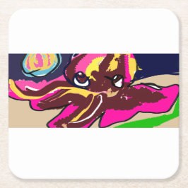 Octopus söt underlägg papper kvadrat