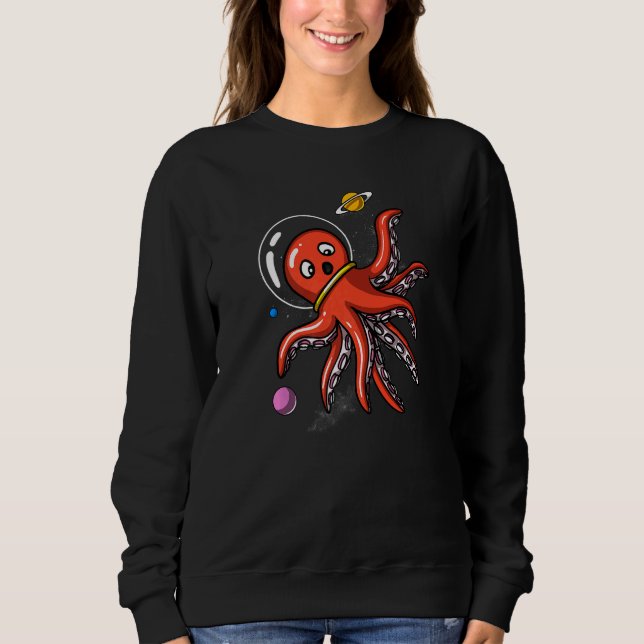 Octopus Space Astronaut Cosmic Science fiction T Shirt (Framsida)